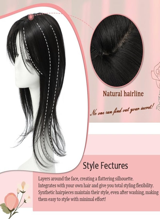 gulagula Hair Toppers for Women 18 inch Hair Topper Wiglets Synthetic Hairpieces for Women with Thinning hair 5.5x5 Inch Base - Image 3
